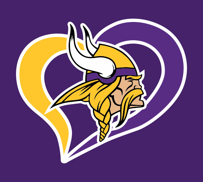 Minnesota Vikings Heart Logo iron on paper